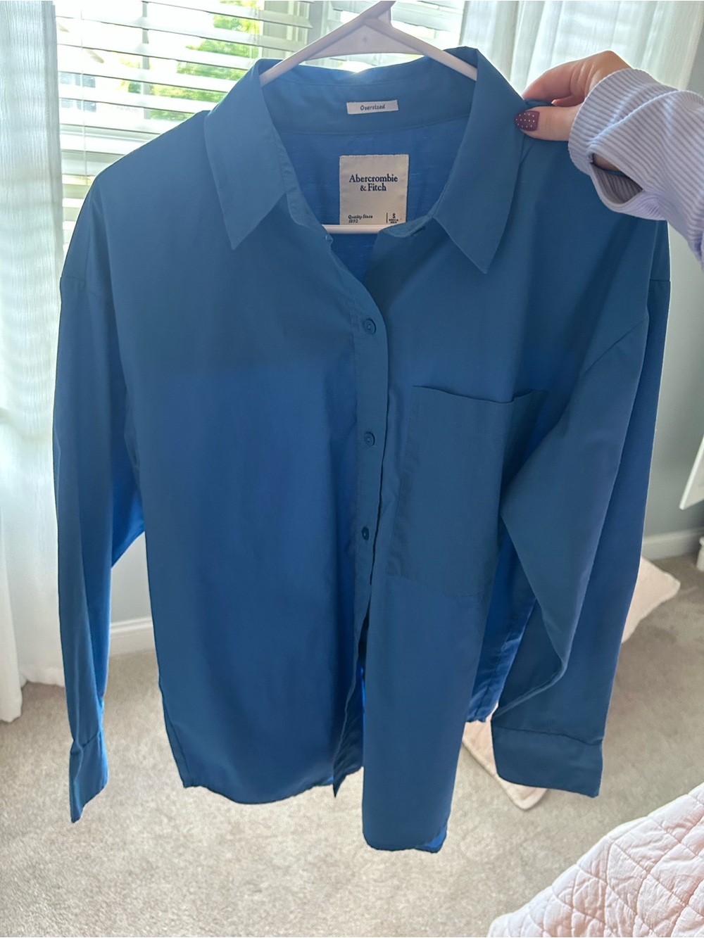 Abercrombie & Fitch Teal-Blue Oversized Button Shirt